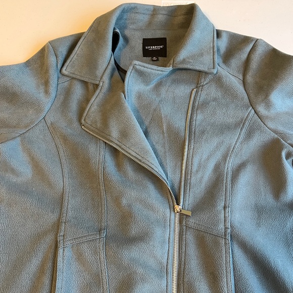 Liverpool Los Angeles Womens Dusty Teal Moto Blazer Jacket XL - Picture 4 of 11